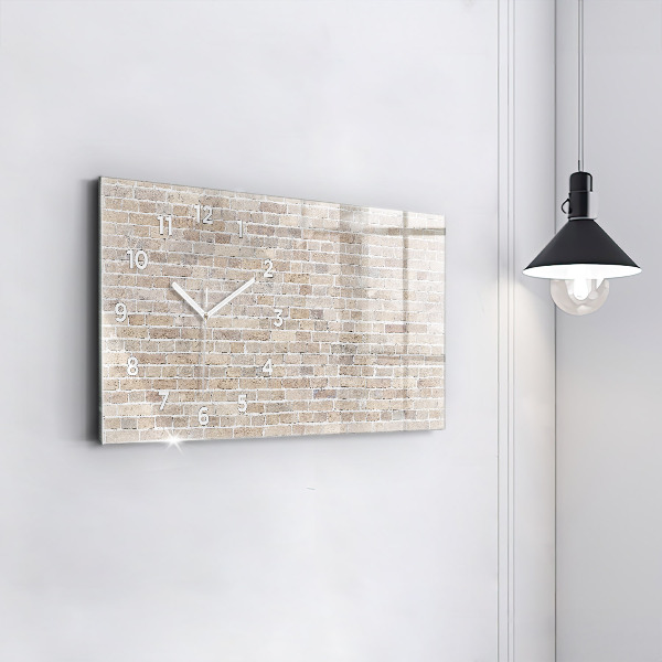 Glass wall clock rectangular Brick wall