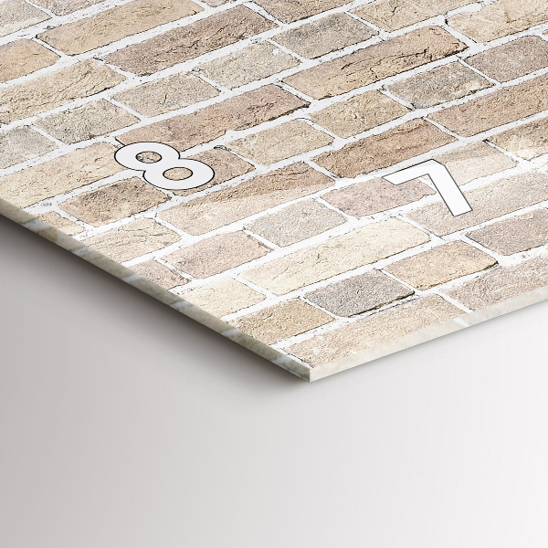 Glass wall clock rectangular Brick wall