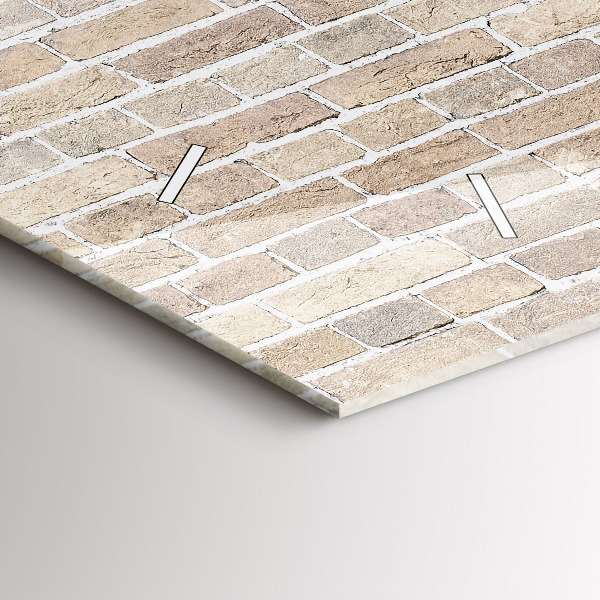 Glass wall clock rectangular Brick wall