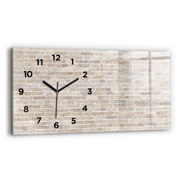 Glass wall clock rectangular Brick wall