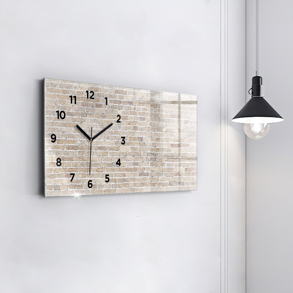 Glass wall clock rectangular Brick wall