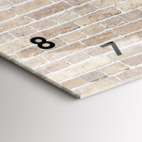 Glass wall clock rectangular Brick wall