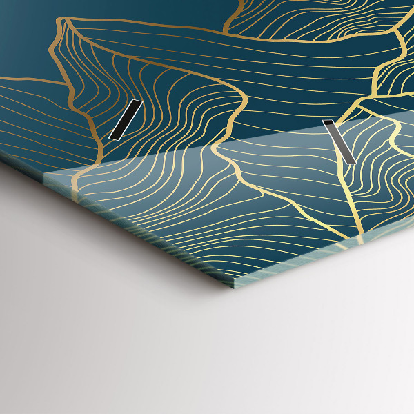 Glass wall clock rectangular Sketch of the mountains