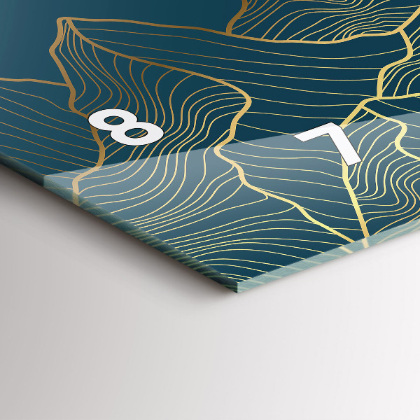 Glass wall clock rectangular Sketch of the mountains