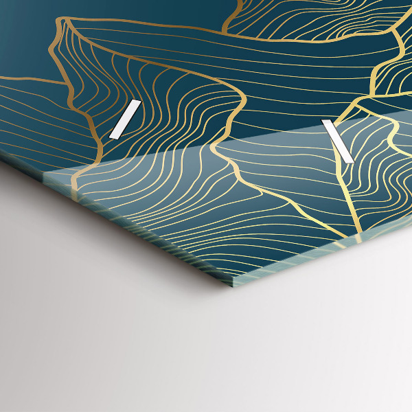 Glass wall clock rectangular Sketch of the mountains