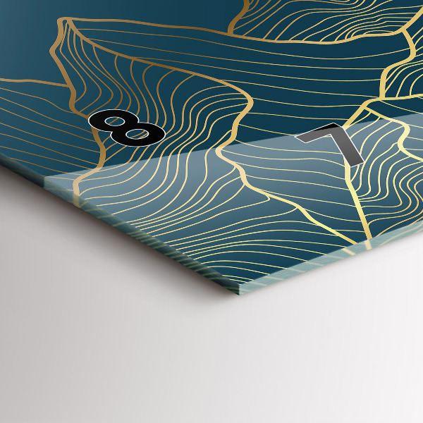 Glass wall clock rectangular Sketch of the mountains