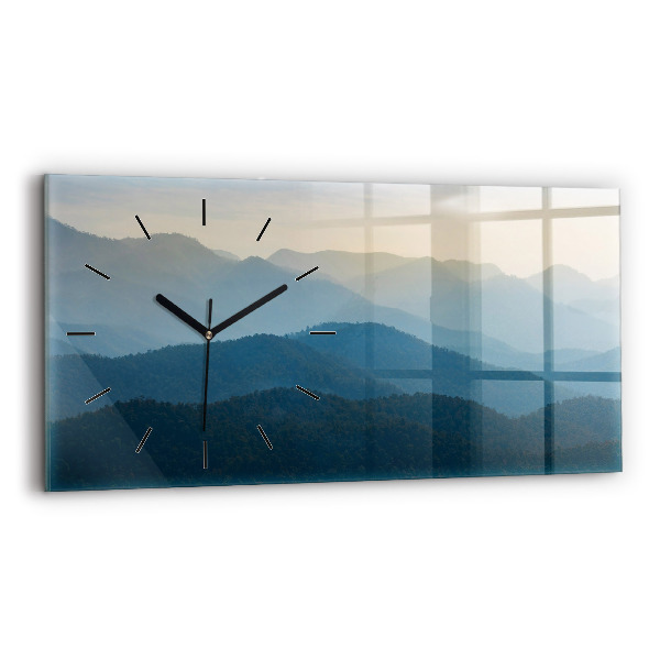 Glass wall clock rectangular Landscape abstract