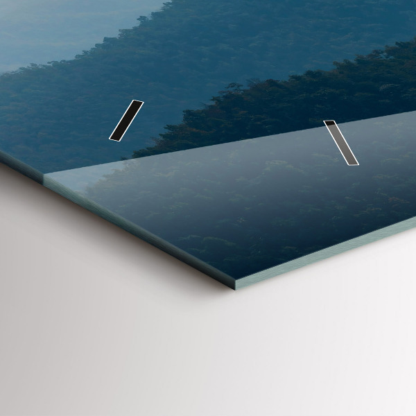 Glass wall clock rectangular Landscape abstract