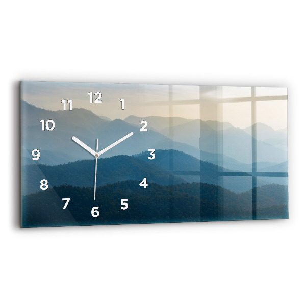 Glass wall clock rectangular Landscape abstract