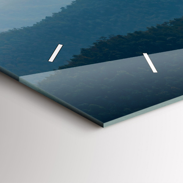 Glass wall clock rectangular Landscape abstract