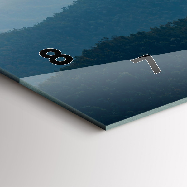 Glass wall clock rectangular Landscape abstract