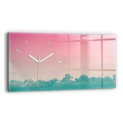 Glass wall clock rectangular Gradient sky