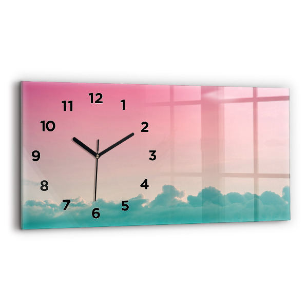 Glass wall clock rectangular Gradient sky