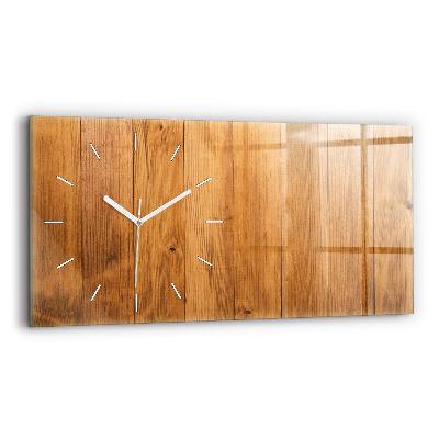 Glass wall clock rectangular Wooden boards