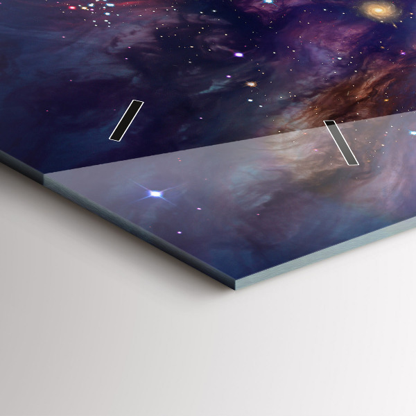 Glass wall clock rectangular Galaxy world