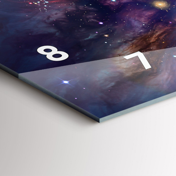 Glass wall clock rectangular Galaxy world