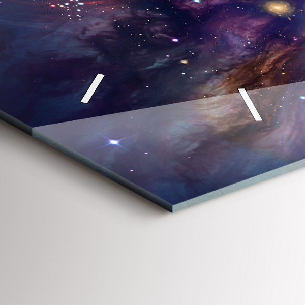 Glass wall clock rectangular Galaxy world