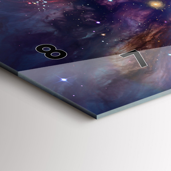 Glass wall clock rectangular Galaxy world