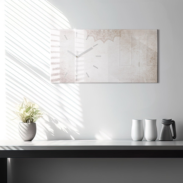 Glass wall clock rectangular Decorative pattern