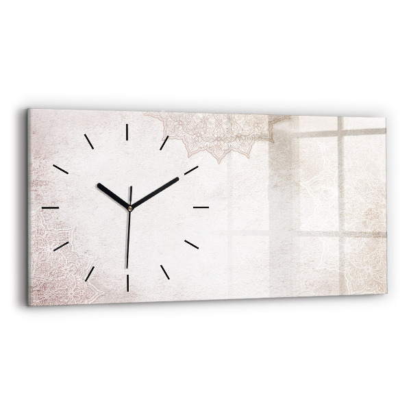 Glass wall clock rectangular Decorative pattern