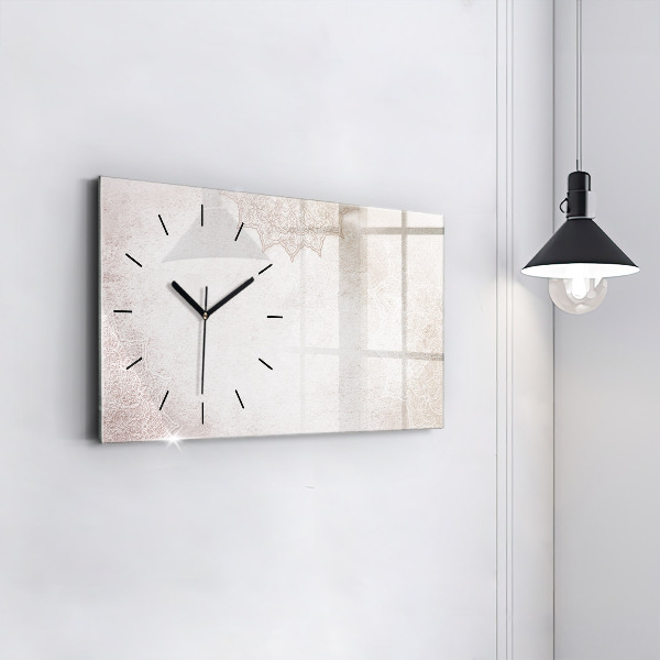 Glass wall clock rectangular Decorative pattern