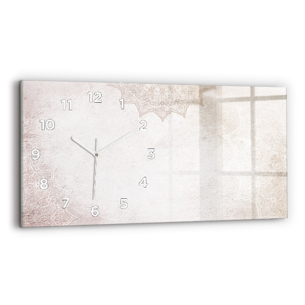 Glass wall clock rectangular Decorative pattern