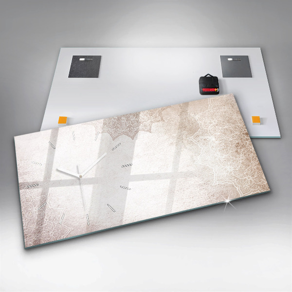 Glass wall clock rectangular Decorative pattern