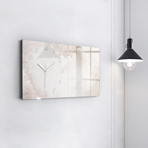 Glass wall clock rectangular Decorative pattern