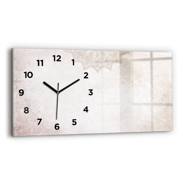 Glass wall clock rectangular Decorative pattern
