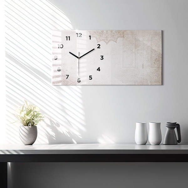Glass wall clock rectangular Decorative pattern