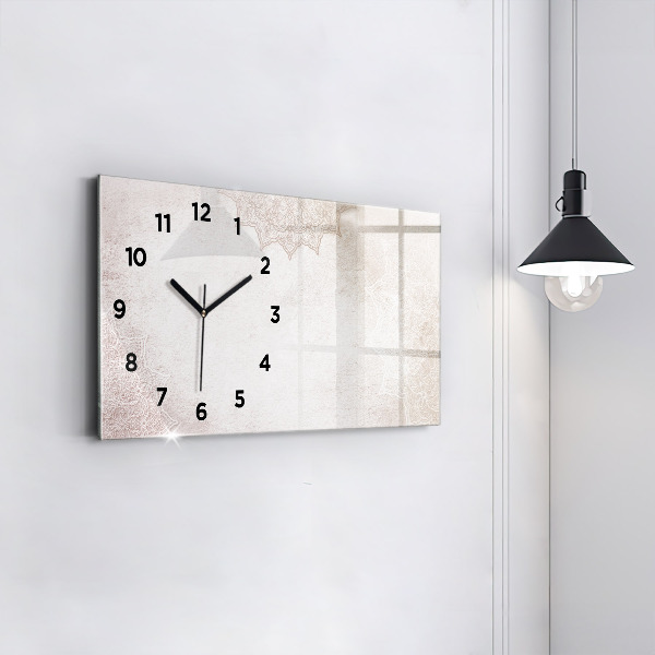 Glass wall clock rectangular Decorative pattern