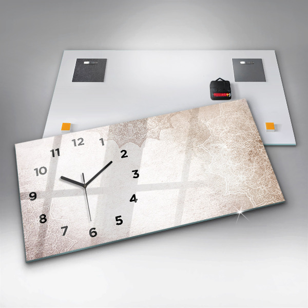 Glass wall clock rectangular Decorative pattern