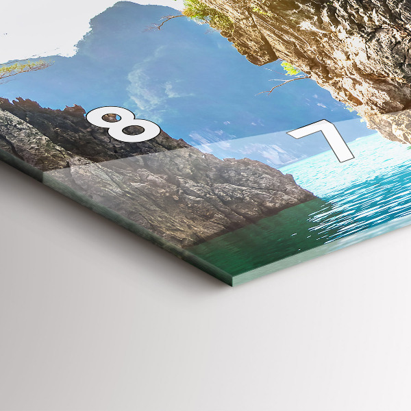 Glass wall clock rectangular Lake trees nature