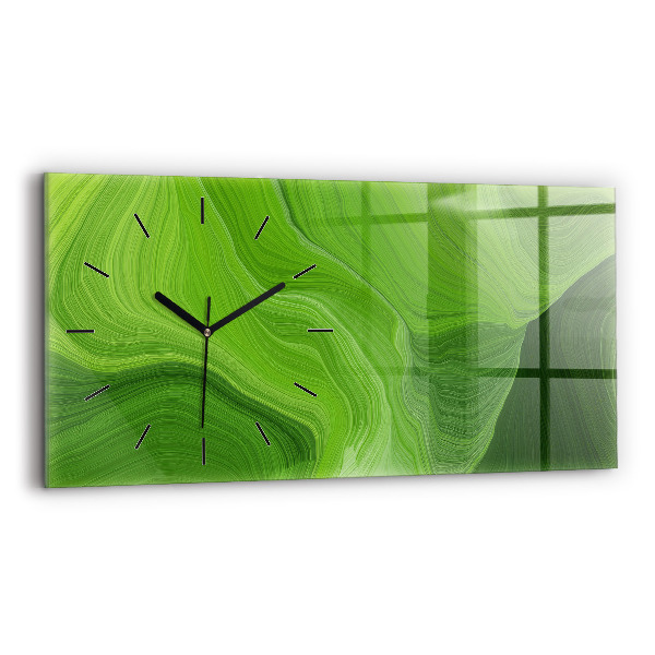 Glass wall clock rectangular Modern waves