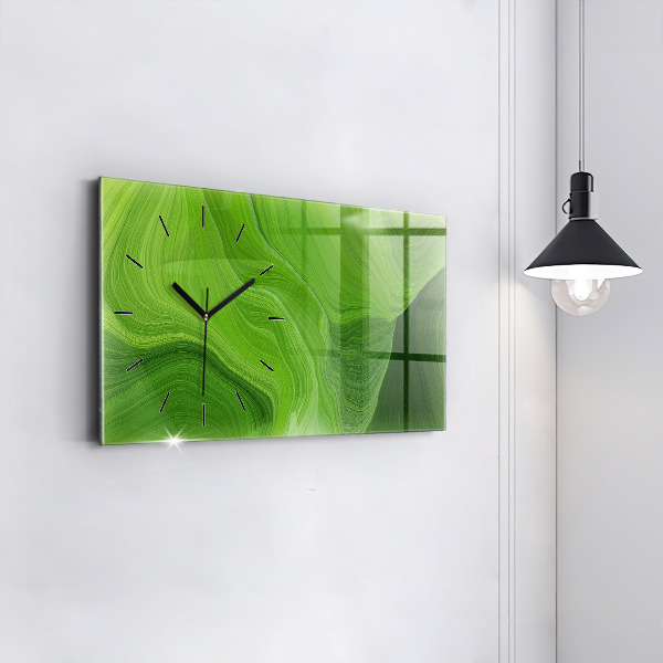 Glass wall clock rectangular Modern waves