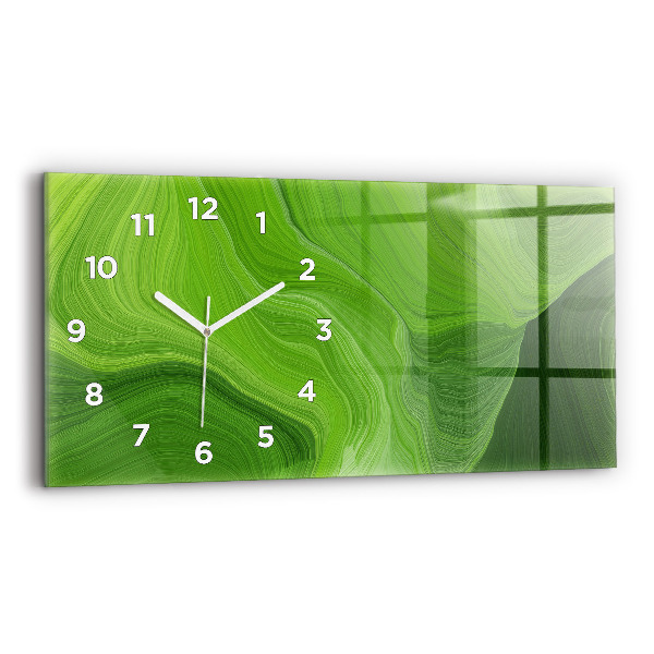 Glass wall clock rectangular Modern waves