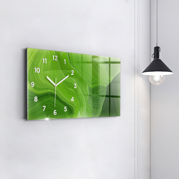 Glass wall clock rectangular Modern waves