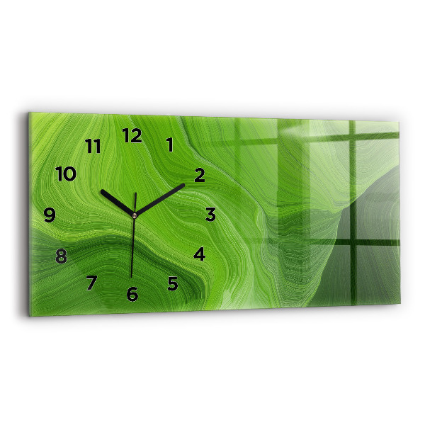 Glass wall clock rectangular Modern waves