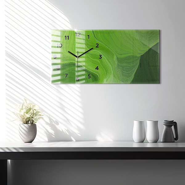 Glass wall clock rectangular Modern waves
