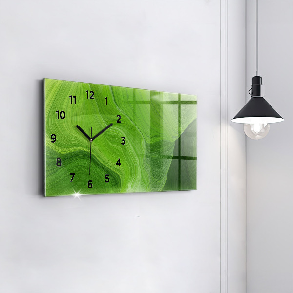 Glass wall clock rectangular Modern waves