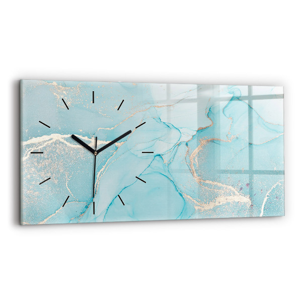 Glass wall clock rectangular Decorative marble