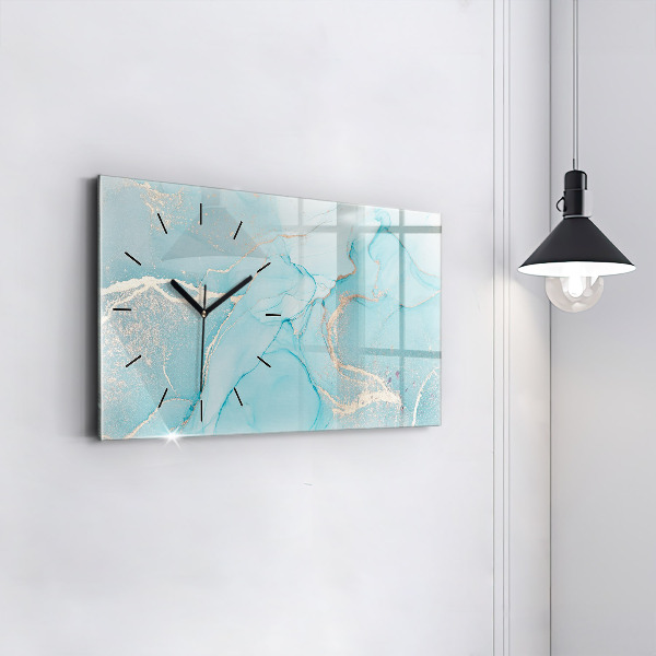 Glass wall clock rectangular Decorative marble