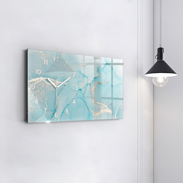 Glass wall clock rectangular Decorative marble