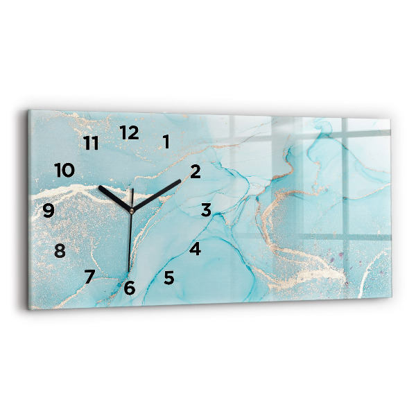 Glass wall clock rectangular Decorative marble