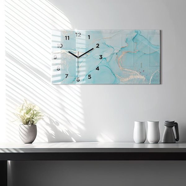 Glass wall clock rectangular Decorative marble