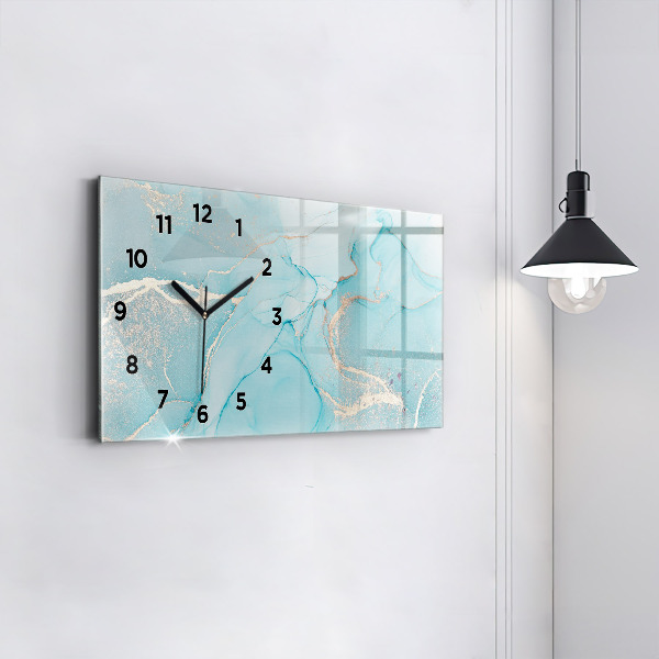 Glass wall clock rectangular Decorative marble
