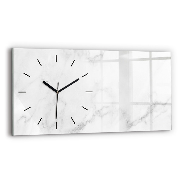 Glass wall clock rectangular Marble