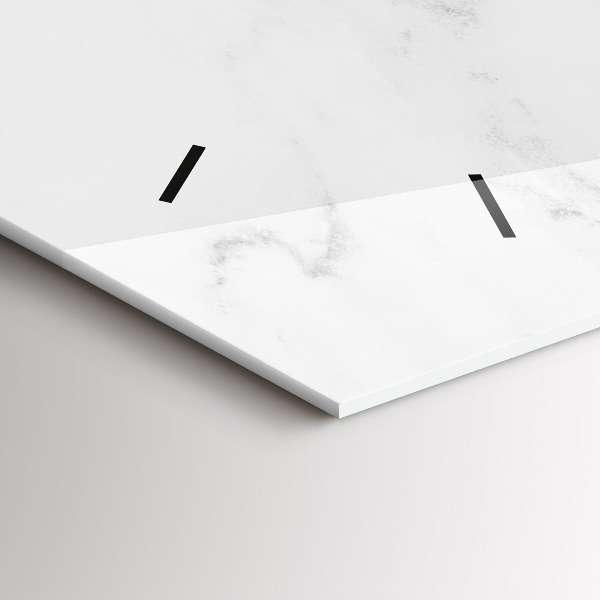 Glass wall clock rectangular Marble