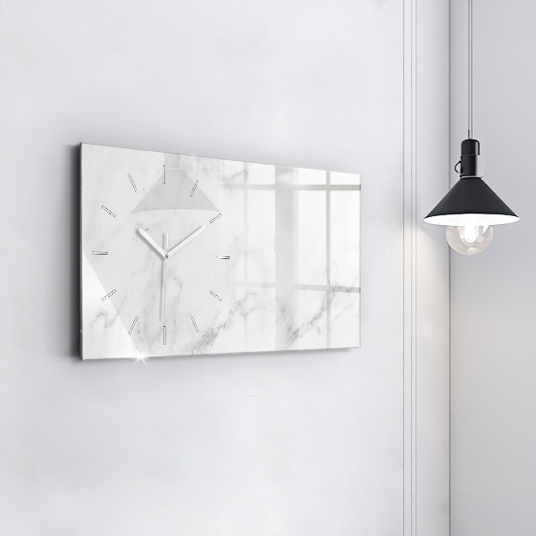 Glass wall clock rectangular Marble