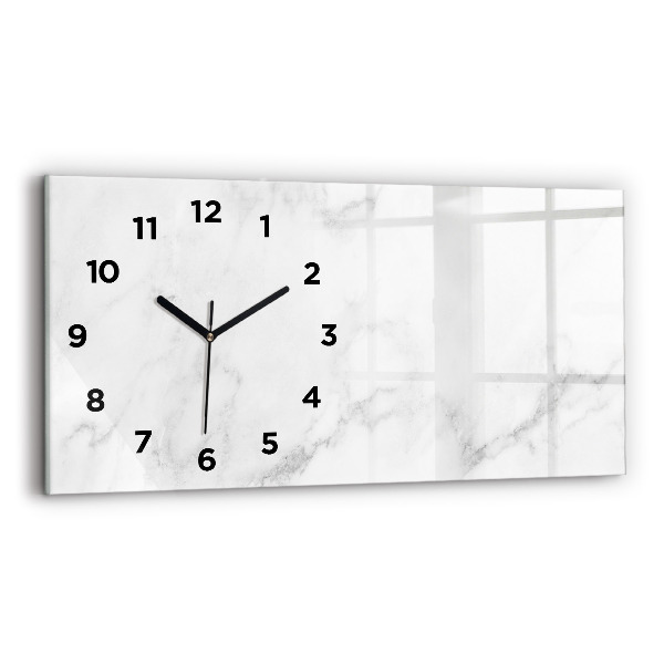 Glass wall clock rectangular Marble